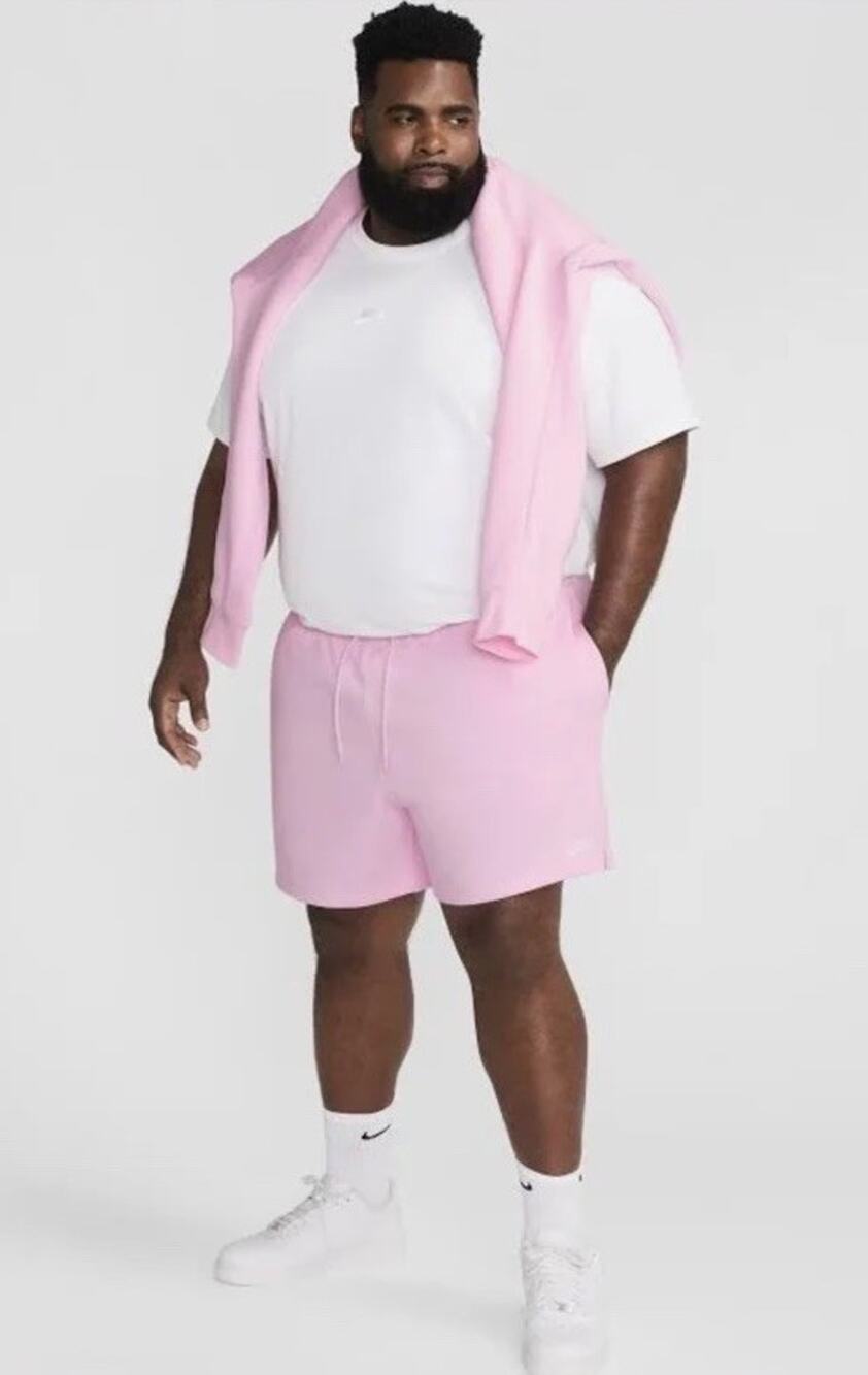 Nike Shorts Mens XL Pale Pink Drawstring Sweat 5" NWT